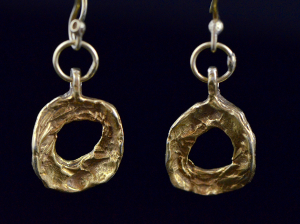 silver earrings with garnite