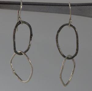silver earrings with ruby